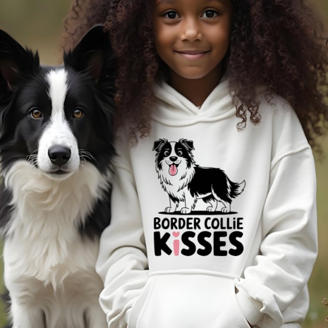 Cute Gräns Collie Kisses Tecknad Puppy Hund älskar T Shirt (Skapare uppladdad)