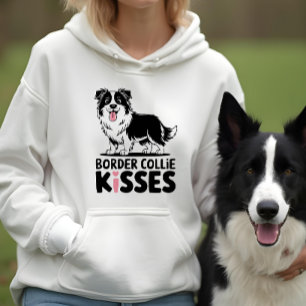 Cute Gräns Collie Kisses Tecknad Puppy Hund älskar T Shirt