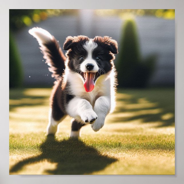 Cute Gräns Collie puppy Poster (Framsidan)