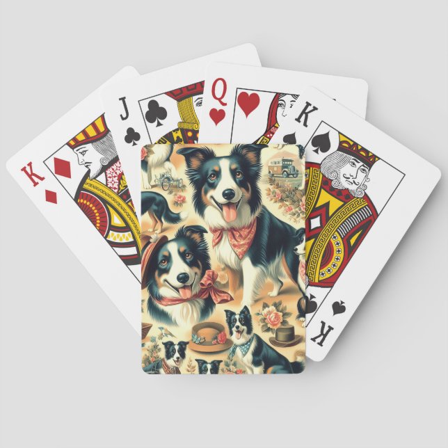 Cute Gräns Collie Seamless Casinokort (Baksidan)