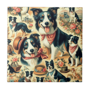 Cute Gräns Collie Seamless Kakelplatta