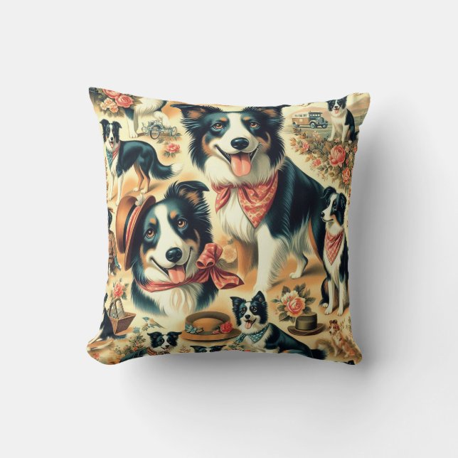 Cute Gräns Collie Seamless Kudde (Framsida)