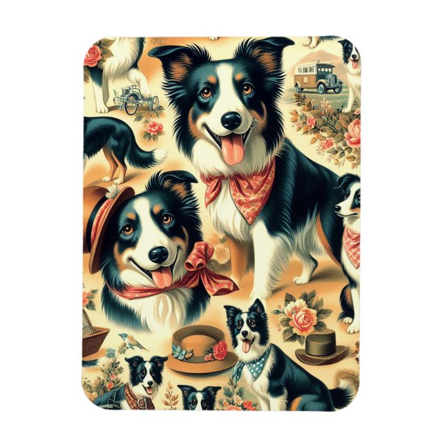 Cute Gräns Collie Seamless Magnet (Vertikal)