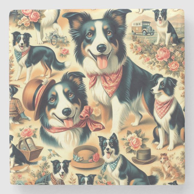 Cute Gräns Collie Seamless Stenunderlägg (Framsidan)