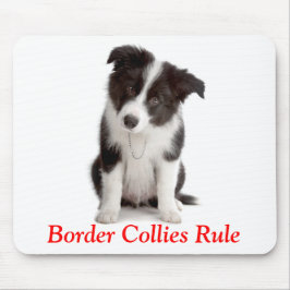 Cute Gräns Collies Rule Puppy Hund Mousepad Musmatta