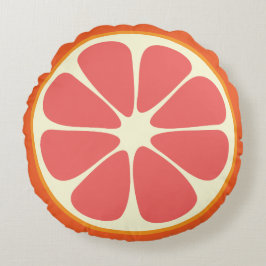Cute Grapefruit Funny Foodie Citrus Fruit Slice Rund Kudde