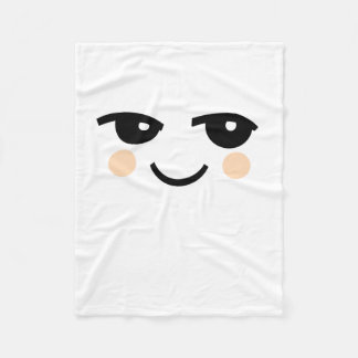 CUTE GRAPHIC ANSIKTE FLEECE BLANKET