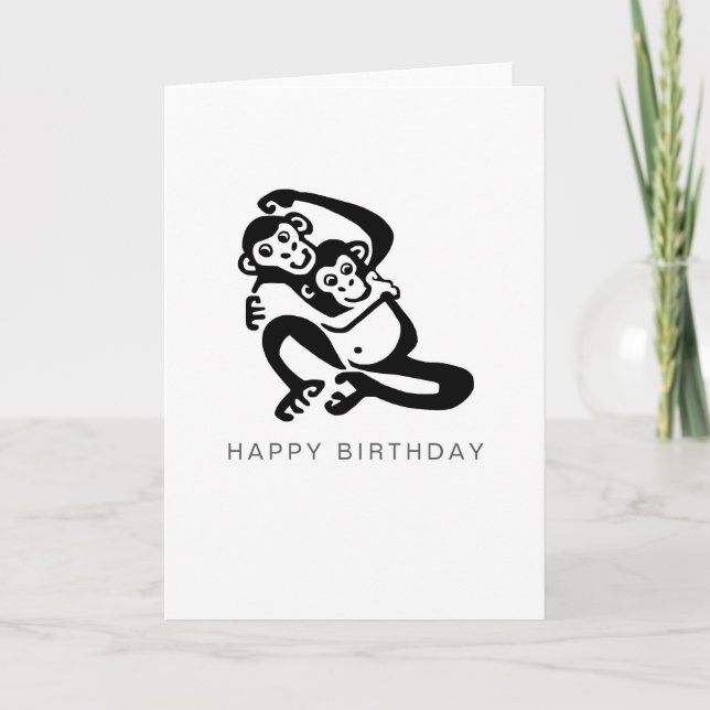 Cute Graphic BONOBO - Chimpanzee - Wildlife - Kort (Framsida)