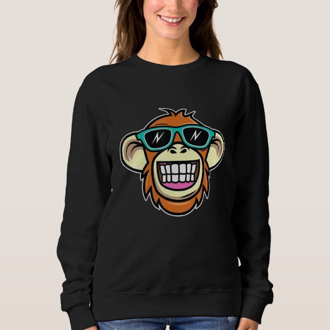 Cute Graphic Monkey Ansikte I Monkey T Shirt (Framsida)