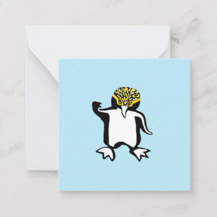 Cute Graphic PENGUIN- Vilda djur- Ocean Blue Anteckningskort