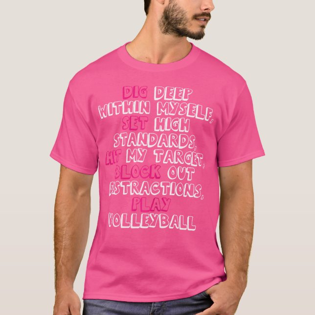 Cute Graphic Volleyball Player Shirt T (Framsida)