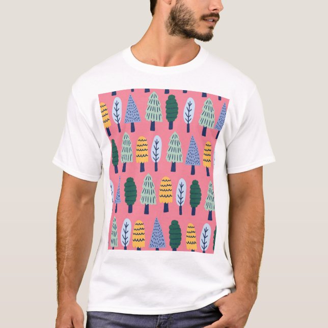 Cute gräs träd: Barnens mönster. T Shirt (Framsida)