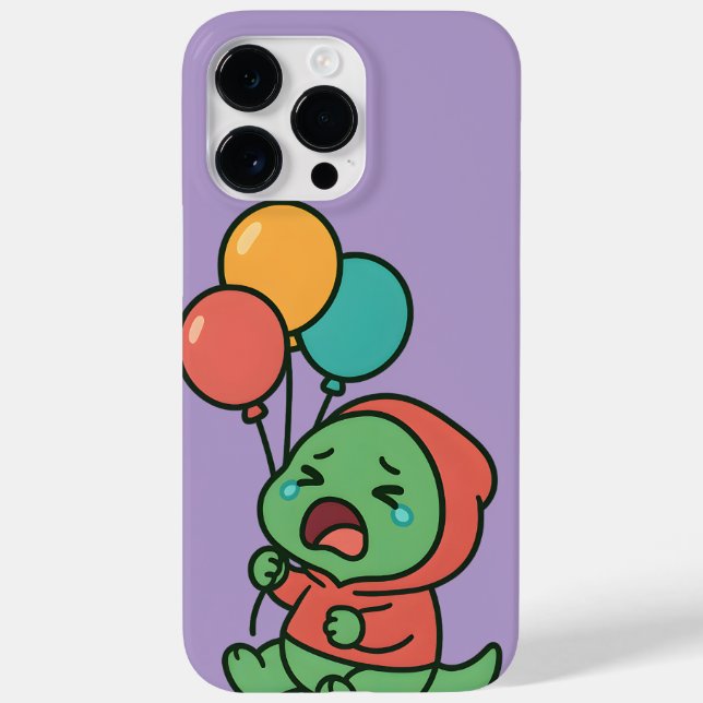 Cute Gråter dinosaur med Balloon - Telefonväskor (Baksida)