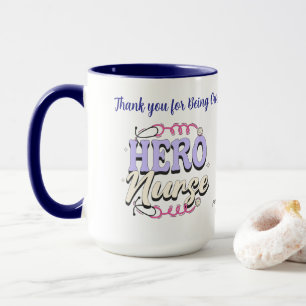 Cute Gratitude Nurse Blues Typography PERSONALIZE Mugg