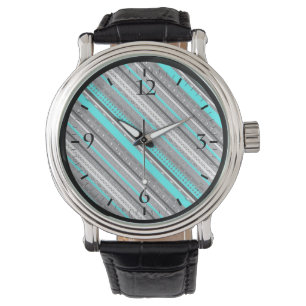 Cute grått aqua aztec mönster armbandsur