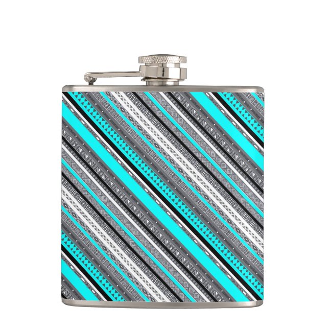 Cute grått aqua aztec mönster fickplunta (Framsidan)