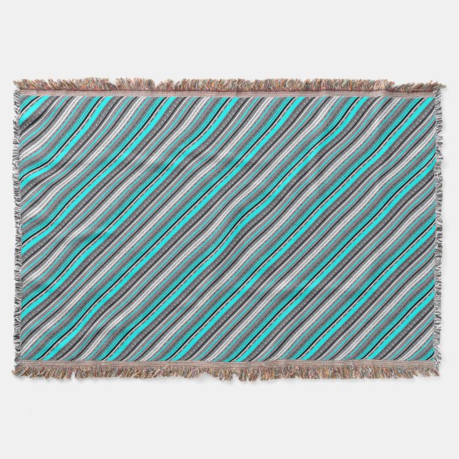 Cute grått aqua aztec mönster filt (Framsidan)