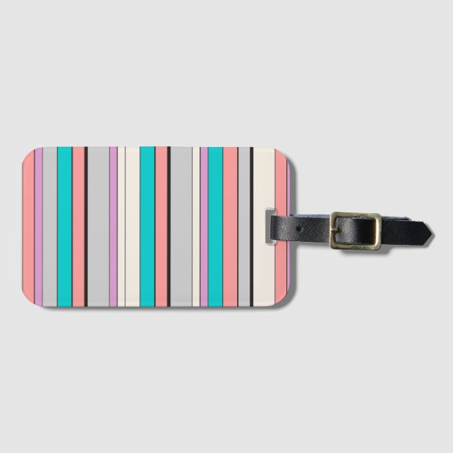 Cute grått aqua rand bagagebricka (Framsida horisontal)