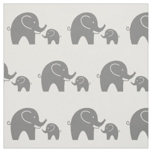 Cute grått baby elefant mönster tyg DIY Textil