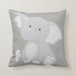 Cute Grått Baby Elephant Kudde
