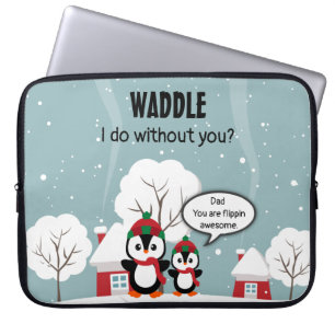 Cute Grått Baby Penguin in in Winter Snö Laptop Fodral