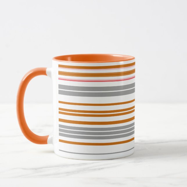 Cute grått-brun rand mugg (Vänster)