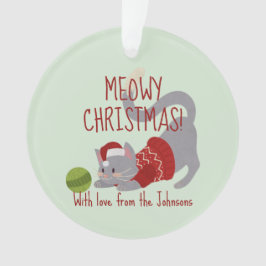 Cute Grått Cat med julklapp