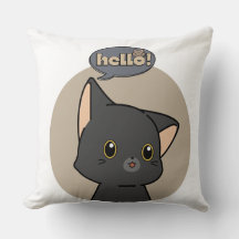 Cute Grått Cat Pillow