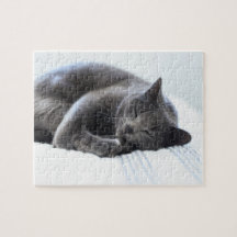 Cute Grått Cat Puzzle