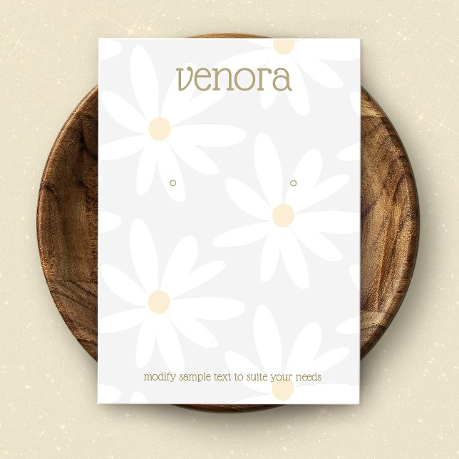 Cute Grått Daisy  Blommigt Visning Card Visitkort (Skapare uppladdad)