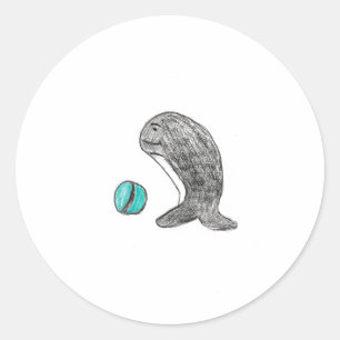 Cute grått Dolphin Runt Klistermärke