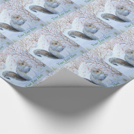 Cute grått-ekorren snö-scensjristmas presentpapper