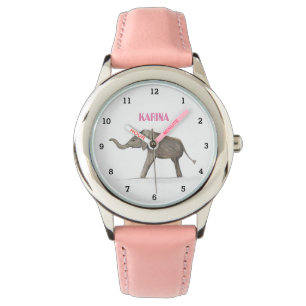 Cute Grått Elephant Animal Girly Kids Armbandsur