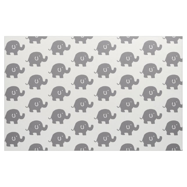 Cute Grått Elephants Mönster Tyg (Fat Quarter)
