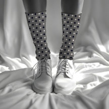 Cute Grått Geometric Mönster White & Black Stars