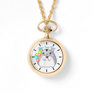 Cute Grått Kawaii Hamster Armbandsur