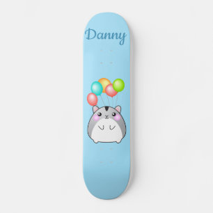 Cute Grått Kawaii Hamster  Mini Skateboard Bräda 18,5 Cm
