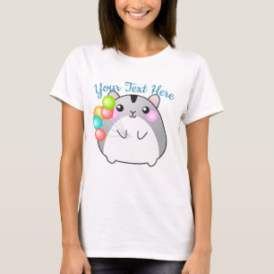 Cute Grått Kawaii Hamster T Shirt