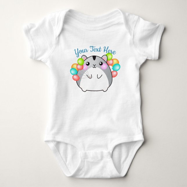 Cute Grått Kawaii Hamster T Shirt (Framsida)
