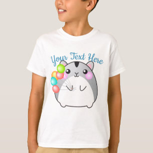 Cute Grått Kawaii Hamster T Shirt