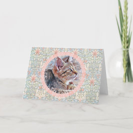 Cute Grått Kitten Vintage Stil Art Note Card Kort