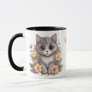 Cute Grått Kitten World's Best Cat Mamma Mugg