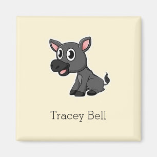 Cute grått Little donkey kräm Magnet