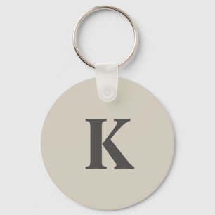 Cute grått Monogrammad Nyckelring