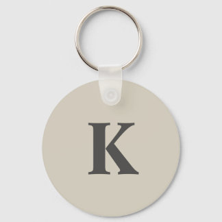 Cute grått Monogrammad Nyckelring