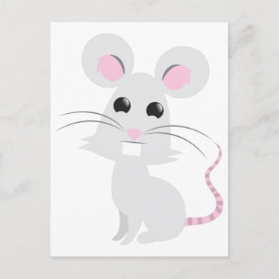 Cute Grått Mouse Vykort