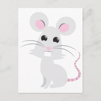 Cute Grått Mouse Vykort
