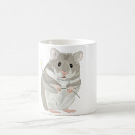 Cute Grått och White Hamster Kaffemugg