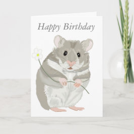 Cute Grått och White Hamster Kort