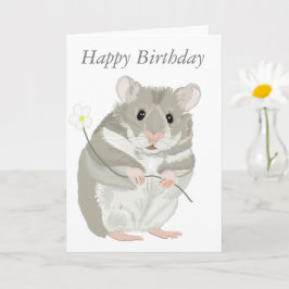 Cute Grått och White Hamster Kort